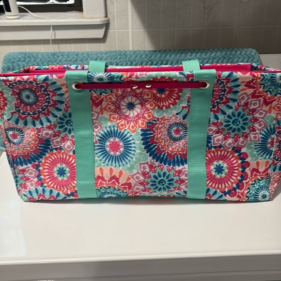 Thirty One Multi Color Utility Tote with insert. - Picture 1 of 6